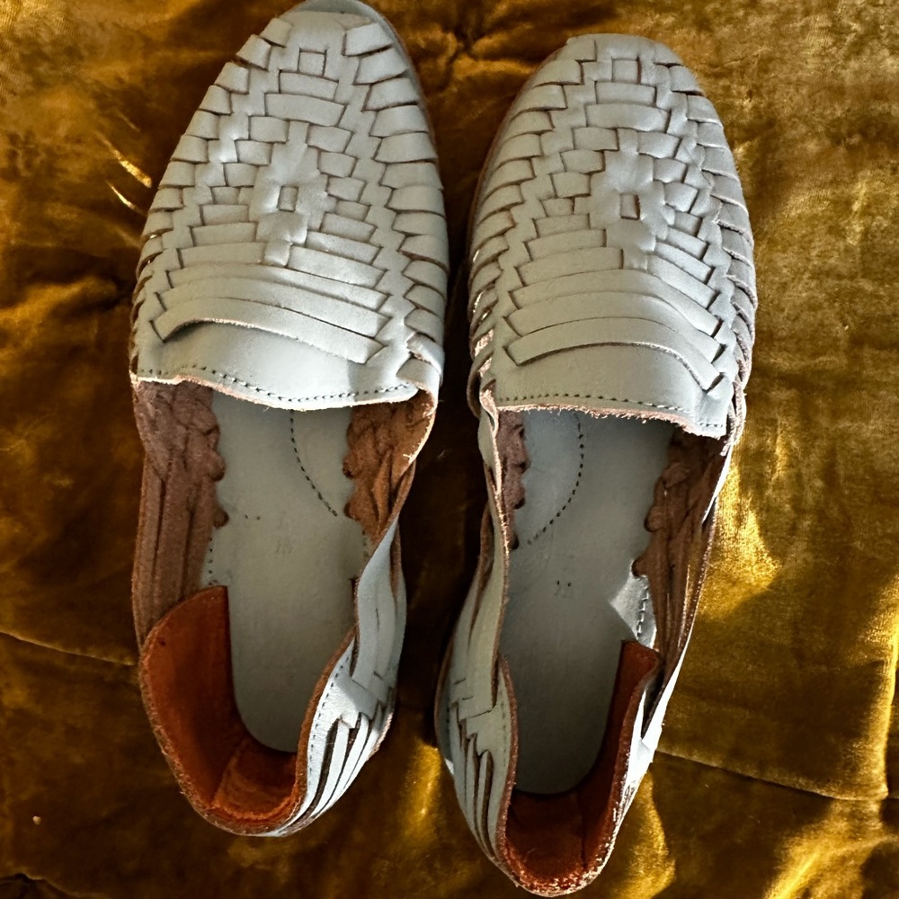Woven Light Blue Espadrilles Loafers